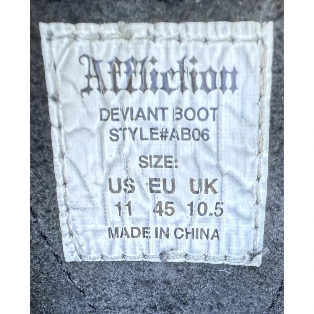 RARE Vintage Affliction Deviant Combat Boots Shoes Men's Size 11 Black 3150